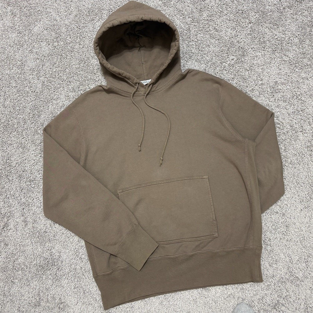Lady White Co Hoodie Mens 40 Large Beige Brown Fleece Pullover Pocket USA Made